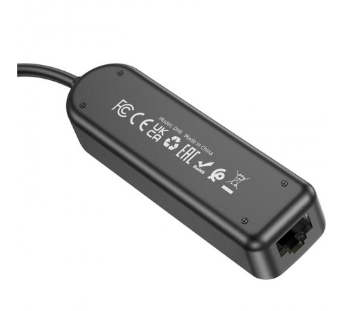 Перехідник Borofone DH6 Erudite 4in1 100 Mbps Ethernet (USB to USB2.0*3+RJ45) (1.2m) Black Перехідник Borofone DH6 Erudite 4in1 100 Mbps Ethernet (USB to USB2.0*3+RJ45) (1.2m) Black