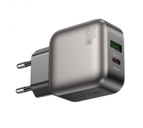 МЗП Borofone BAS54A Absolute PD20W+QC3.0 (1USB-A/1C) + кабель Type-C to Type-C Black МЗП Borofone BAS54A Absolute PD20W+QC3.0 (1USB-A/1C) + кабель Type-C to Type-C Black