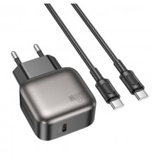 МЗП Borofone BAS53A Absolute PD20W (1USB-C) + кабель Type-C to Type-C Black