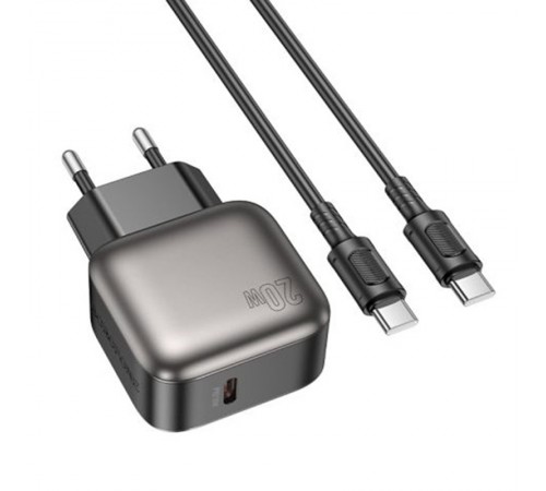МЗП Borofone BAS53A Absolute PD20W (1USB-C) + кабель Type-C to Type-C Black МЗП Borofone BAS53A Absolute PD20W (1USB-C) + кабель Type-C to Type-C Black