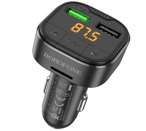 АЗП FM модулятор Borofone BC43 Flash QC3.0 Black