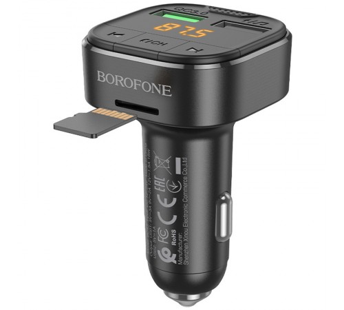 АЗП FM модулятор Borofone BC43 Flash QC3.0 Black