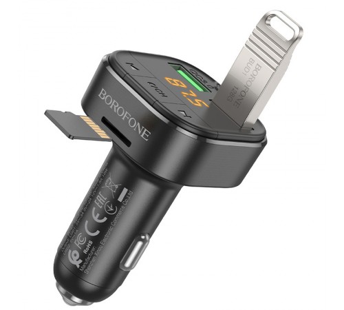 АЗП FM модулятор Borofone BC43 Flash QC3.0 Black