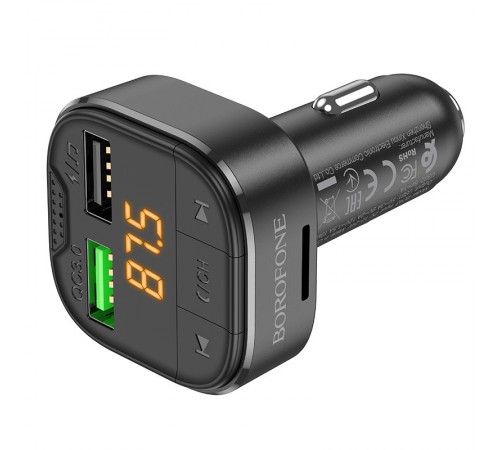 АЗП FM модулятор Borofone BC43 Flash QC3.0 Black