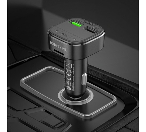 АЗП FM модулятор Borofone BC43 Flash QC3.0 Black