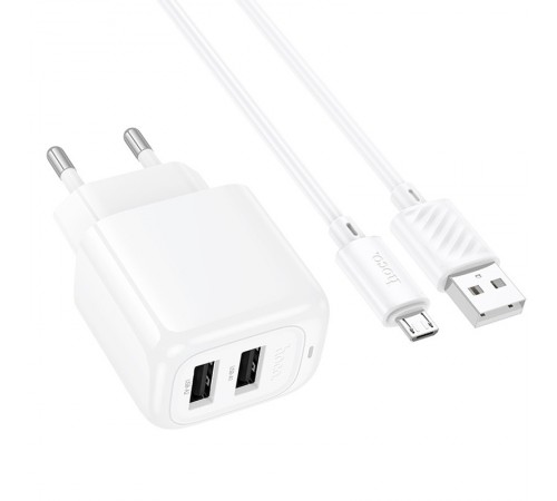 МЗП Hoco CS51A Surplus (2USB-A) + кабель USB to MicroUSB White МЗП Hoco CS51A Surplus (2USB-A) + кабель USB to MicroUSB White
