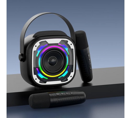 Bluetooth колонка V11 + два мікрофона Black