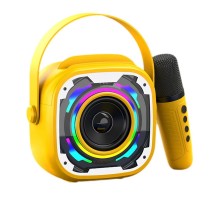 Bluetooth колонка V11 + 2 микрофона Yellow