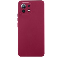 Чохол Silicone Cover Lakshmi Full Camera (AA) для Xiaomi Mi 11 Lite Бордовий / Marsala