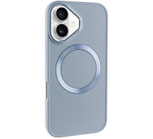 TPU чохол Bonbon Metal Style with MagSafe для Apple iPhone 16 (6.1") Блакитний / Mist Blue