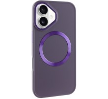 TPU чохол Bonbon Metal Style with MagSafe для Apple iPhone 16 (6.1") Фіолетовий / Dark Purple