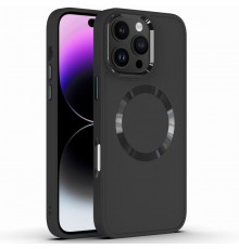 TPU чохол Bonbon Metal Style with MagSafe для Apple iPhone 16 Pro (6.3") Чорний / Black