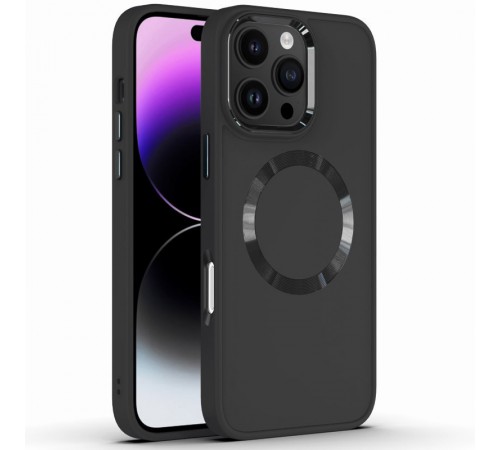 TPU чохол Bonbon Metal Style with MagSafe для Apple iPhone 16 Pro (6.3") Чорний / Black TPU чохол Bonbon Metal Style with MagSafe для Apple iPhone 16 Pro (6.3") Чорний / Black