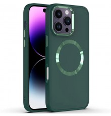 TPU чохол Bonbon Metal Style with MagSafe для Apple iPhone 16 Pro (6.3") Зелений / Army Green