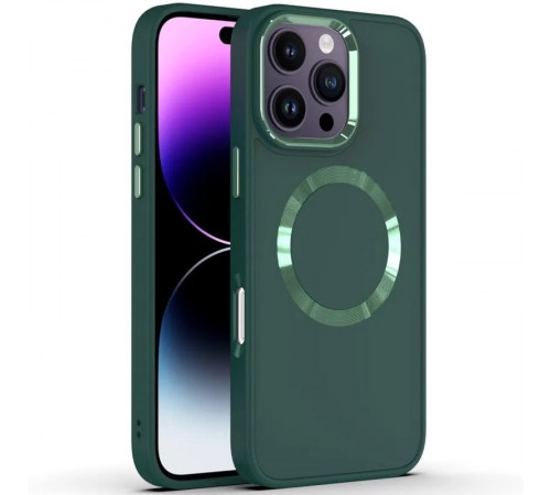 TPU чохол Bonbon Metal Style with MagSafe для Apple iPhone 16 Pro (6.3") Зелений / Army Green TPU чохол Bonbon Metal Style with MagSafe для Apple iPhone 16 Pro (6.3") Зелений / Army Green