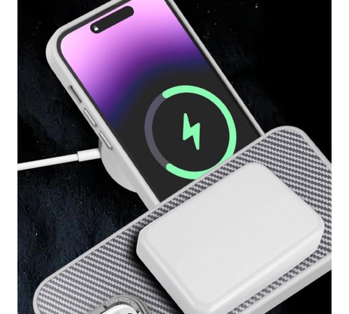 Чохол TPU+PC Carbon with MagSafe для Apple iPhone 13 Pro Max (6.7") Grey