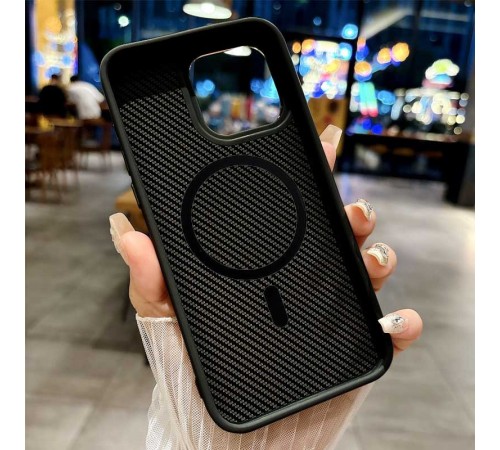 Чохол TPU+PC Carbon with MagSafe для Apple iPhone 15 (6.1") Black Чохол TPU+PC Carbon with MagSafe для Apple iPhone 15 (6.1") Black