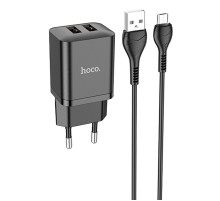 МЗП Hoco N25 Maker (2USB-A) + USB to MicroUSB Black