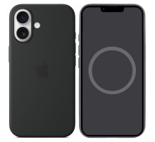 Чохол Silicone case (AAA) full with Magsafe and Animation для Apple iPhone 16 Plus (6.7") Black