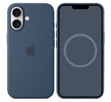 Чохол Silicone case (AAA) full with Magsafe and Animation для Apple iPhone 16 Plus (6.7") Denim