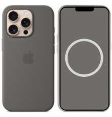 Чохол Silicone case (AAA) with Magsafe and Animation для Apple iPhone 16 Pro Max (6.9") Stone Grey