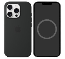 Чохол Silicone case (AAA) full with Magsafe and Animation для Apple iPhone 16 Pro Max (6.9") Black