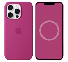 Чохол Silicone case (AAA) full with Magsafe and Animation для Apple iPhone 16 Pro Max (6.9") Fuchsia
