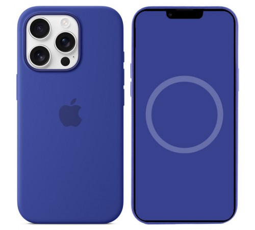 Чохол Silicone case (AAA) full with Magsafe and Animation для Apple iPhone 16 Pro Max (6.9") Ultramarine