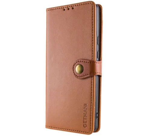 Шкіряний чохол книжка GETMAN Gallant (PU) для Xiaomi Redmi 14C / Poco C75 Коричневий