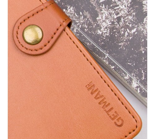 Шкіряний чохол книжка GETMAN Gallant (PU) для Xiaomi Redmi 14C / Poco C75 Коричневий