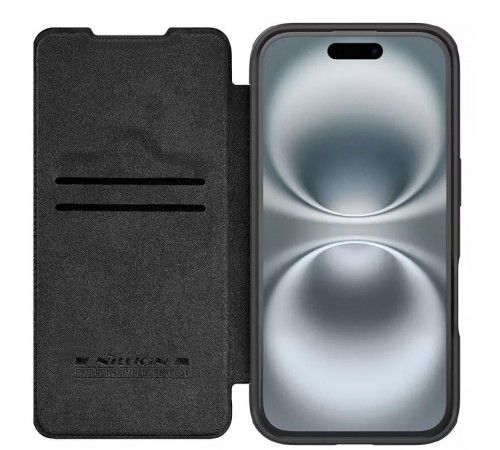 Шкіряний чохол-книжка Nillkin Qin Prop для Apple iPhone 16 Pro (6.3") Black Шкіряний чохол-книжка Nillkin Qin Prop для Apple iPhone 16 Pro (6.3") Black
