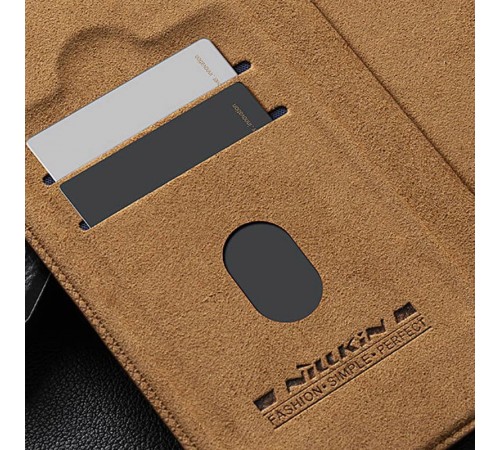 Шкіряний чохол-книжка Nillkin Qin Prop для Apple iPhone 16 Pro (6.3") Brown Шкіряний чохол-книжка Nillkin Qin Prop для Apple iPhone 16 Pro (6.3") Brown