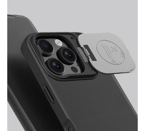 Шкіряний чохол-книжка Nillkin Qin Prop Plain Camshield для Apple iPhone 16 Pro (6.3") Classic Black Шкіряний чохол-книжка Nillkin Qin Prop Plain Camshield для Apple iPhone 16 Pro (6.3") Classic Black