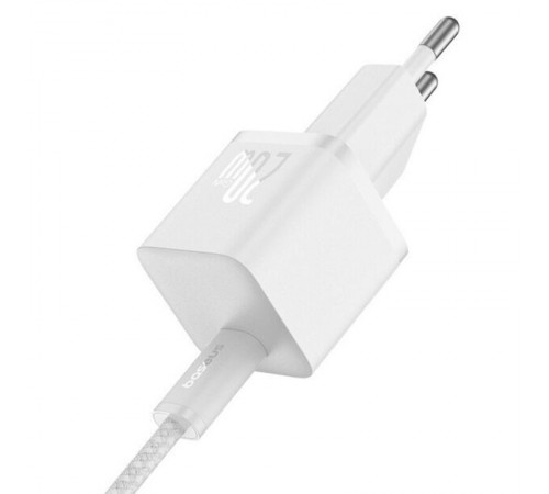 МЗП Baseus GaN5 Fast Charger (mini) PD20W (1USB-C) + кабель Type-C to Type-C (P10110900113) Moon White МЗП Baseus GaN5 Fast Charger (mini) PD20W (1USB-C) + кабель Type-C to Type-C (P10110900113) Moon White