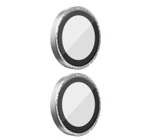 Захисне скло BlueO Metal на камеру для Apple iPhone 16 (6.1") / 16 Plus (6.7") Срібний / Silver Diamond