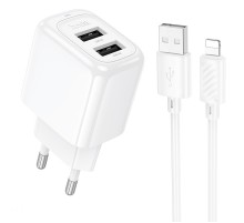 МЗП Hoco CS51A Surplus (2USB-A) + кабель USB to Lightning White