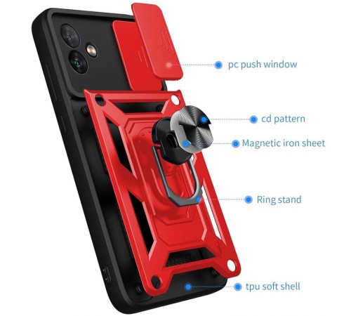 Ударостійкий чохол Camshield Serge Ring для Samsung Galaxy A06 Червоний Ударостійкий чохол Camshield Serge Ring для Samsung Galaxy A06 Червоний
