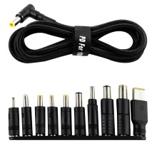 Кабель USB-C to DC 100W з набором переходников для ноутбуку 10in1 Black