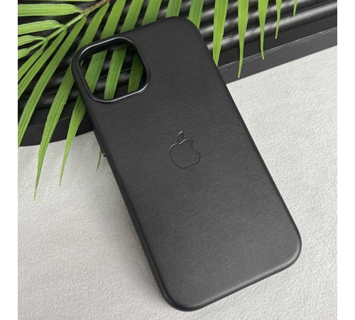 Шкіряний чохол Leather Case (AAA) with MagSafe and Animation для Apple iPhone 16 Pro (6.3") Black Шкіряний чохол Leather Case (AAA) with MagSafe and Animation для Apple iPhone 16 Pro (6.3") Black