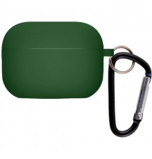 Силіконовий футляр з мікрофіброю для навушників Airpods 4 Зелений / Army green