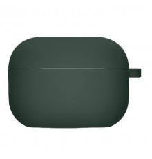 Силіконовий футляр з мікрофіброю для навушників Airpods 4 Зелений / Dark green