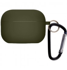 Силіконовий футляр з мікрофіброю для навушників Airpods 4 Зелений / Dark Olive