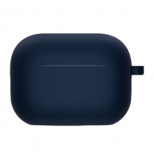 Силіконовий футляр з мікрофіброю для навушників Airpods 4 Синій / Midnight blue