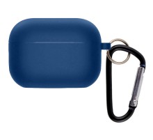 Силіконовий футляр з мікрофіброю для навушників Airpods 4 Синій / Navy blue