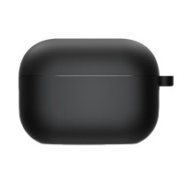 Силіконовий футляр з мікрофіброю для навушників Airpods 4 Чорний / Black