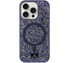 TPU чохол Bling World Rock Diamond with MagSafe для Apple iPhone 16 Pro Max (6.9") Navy Blue