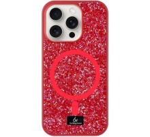 TPU чохол Bling World Rock Diamond with MagSafe для Apple iPhone 16 Pro Max (6.9") Red