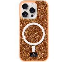 TPU чохол Bling World Rock Diamond with MagSafe для Apple iPhone 16 Pro (6.3") Sunset Gold