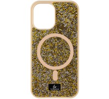 TPU чохол Bling World Rock Diamond with MagSafe для Apple iPhone 13 (6.1") Gold