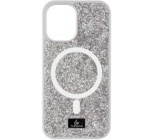 TPU чохол Bling World Rock Diamond with MagSafe для Apple iPhone 13 (6.1") Silver